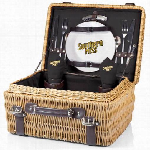 Picnic Time 208-40-179-744-0 Champon University Of Southern M1ssissippi Oglden Eagles Digital Print Basket In Dismal