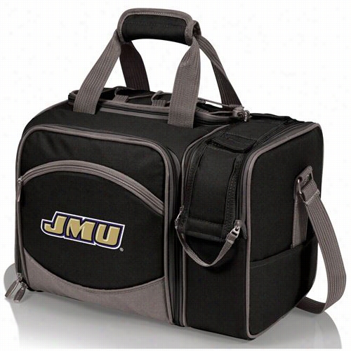 Picnic Time 508-23-175-812-0 Malibu Jame Smadison University Dukes Embroidreed Tote In Black