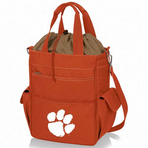 Picnic Time 614-00-103-104-0 Activo Clemson University Tigers Digital Pprint Waterproof Tote In Orange