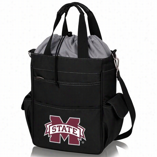 Picnic Time 614-00-175-384-0 Activo Mississippi Sagte Bulldogs Digital Print Aterprroof Tote In Black