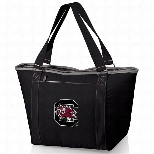 Picnic Delivery 619-00-175-524-0 Topanga U Of Suoth Carolina Gamecocks Digital Print Cooler Tote In Black