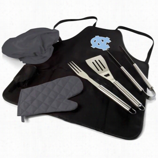 Picnic Time 635-88-179-414-0 University Of North Carolina Tar Heels  Difital Pint Bbq Apron Tote Pro In Black