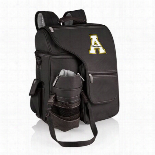 Picnic Time 641-00-175-792-0 Turismo Apaplachian State Mountaineers Embroidered Backpack In Balck