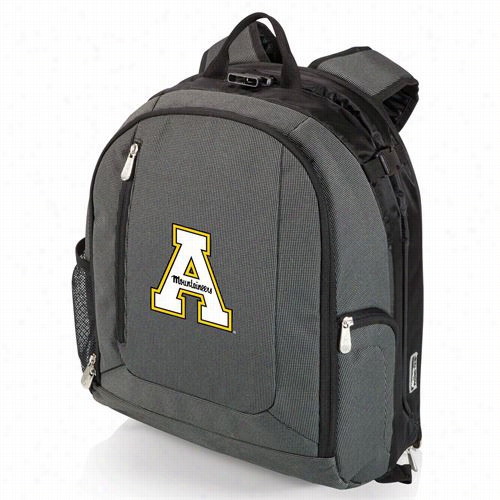 Picnic Time 730-00-679-794-0 Pt Navigaror Appalachianstate University Digitla Print Coooler Backpack In Untaught Grey/black