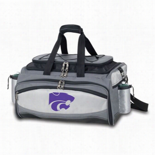 Picnic Time 770-00-175-252-0 Vulcan Kansas State Wildcats Embroidered Basket In Black