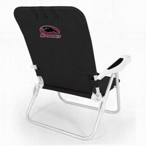 Picnic Time 790-00-179-034-1 Monaco S Outhern Illinois University Salukis Digital Print Beach Chair In Black