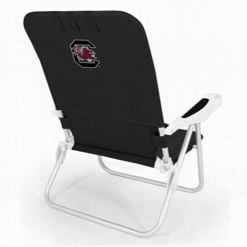 Picnic Time 790-00-179-524-0 Monaco University Of South Caro Lina Gamecocks Digital  Print Beach Chair In Black