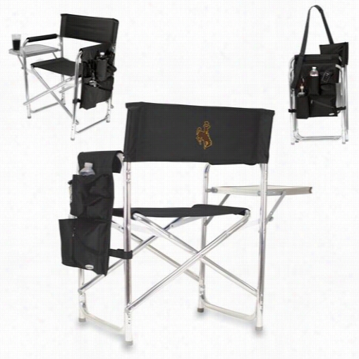 Picnic Time 809-00-179-694-0 U  Of Wyoming Cowboys Digital Print Sports Chair N Black