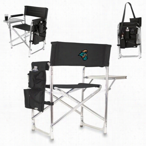 Picnic Time 809-00-179-732-0 Sports Chair Coastal Carolina Chanticleers Embroidered Sports Chair In Black