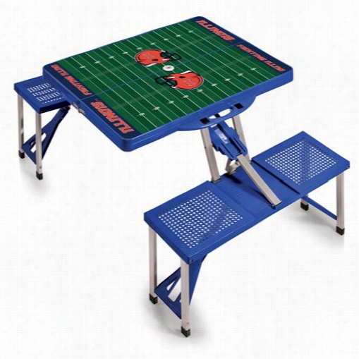 Picnic Time 811-00-139-2155-0 University Of Illinois Fighting Illini Digital Picnic Sport Table In Blue