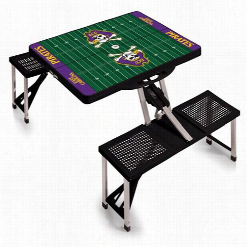 Picnic Period 11-00-175-875-0 East Carolina Pirates Digital Print Picnic Sport Table In Black