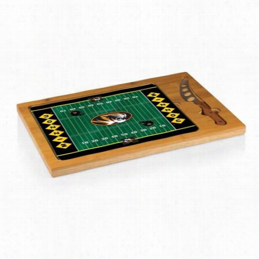 Picnic Time 91-005-05-394-0 Icon University Of Missouri Tigers/mizzou Digital Printf Ootball Cutting Cheese Tray In Natuurl Wood