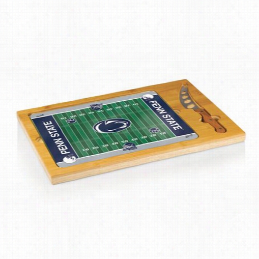 Picnic Time 910-00-505-494-0 Icon Pennsylvania State Nittany Lions Digital Print Football Cutting Cheese Tray In Natural Wood