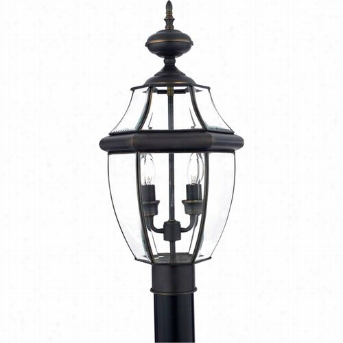 Quoizel Ny9042z Newbury 2 Light Outdoor Post Light In Medici Bronze