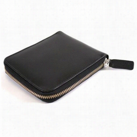 Royce Elather Rfid-163 Rfid Blocking Zip Around Wallet N Italian Saffiano Leather