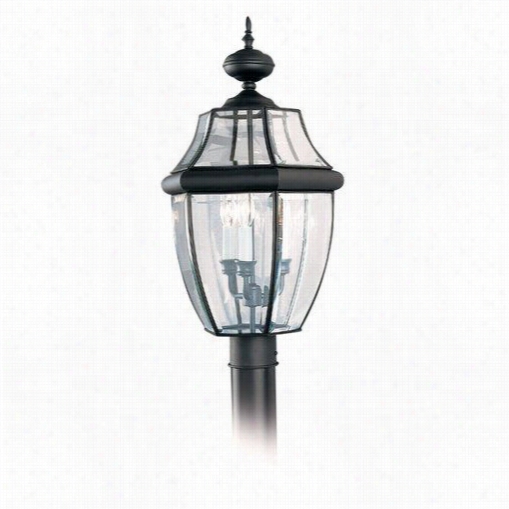 Sea Gull Lighting 8239-12 Chesterfield 3 Light Outdoor Post Lanterrn Black