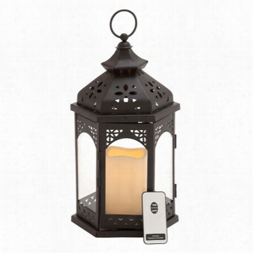 Woodland Imports 68617 Attractive Styl Ed Metal Led Cahdle Lantern