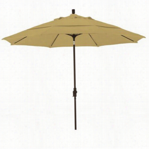 California Umbrella Gscuf1187051 1' Fiberglass Collar Point Double Vent Markket Umbrella I Matted Black