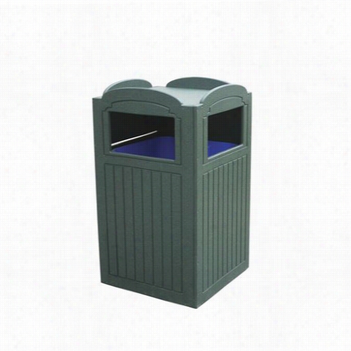 Eagle One T700 42"&quto; 32 Gallon Greenwood Recycled Plastic Trash