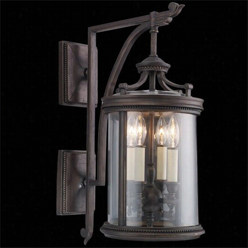 Fine Art Lamps 538581 Lourve 25&qu Ot;"h 4 Light Outdoor Wall Mount In Minute Bronze