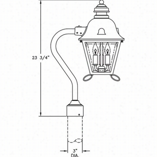 Hano Ver Lantren B5839 Mediumm Jefferson Signature 25w Per Socket 3 Light Outdoor Post Lamp