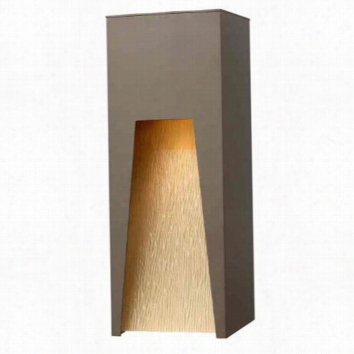 Hinkley Lighting 1764b Z Kbue Latge 1 Light Outdoor Wall Sconce Inb Ronze With Amber Etched Organic Rian Glass