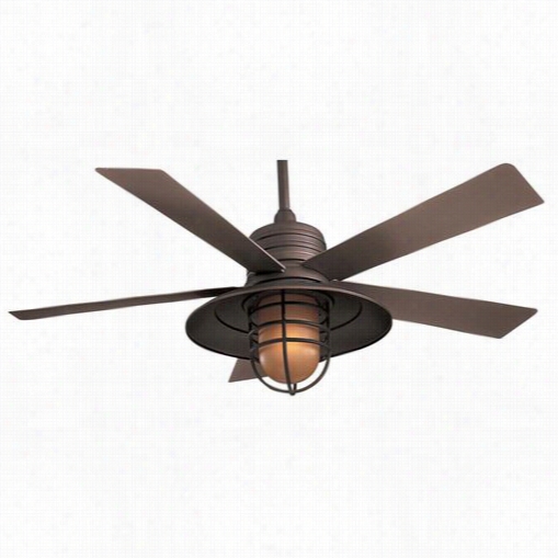 Minka Aire F582-orb Rainman 5 Blade 1 Light In Ddoor/outdoor Ceiling Fan In Oil Rubbed Bronze - Blades Included