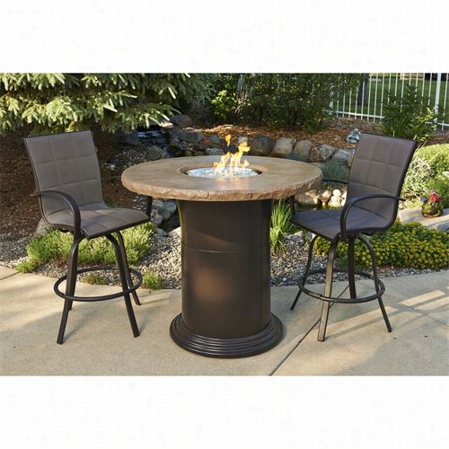 Outdoor Greatroom Cm-48-pub-k4 8"" Colonial Pub Crystal Fire Pit Table With Mocha Top