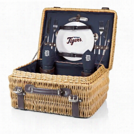 Picjic Time 208-40-138-104_3 Champiln Picnic Basket In Navy/slate With Detroit Tigers Digital Print