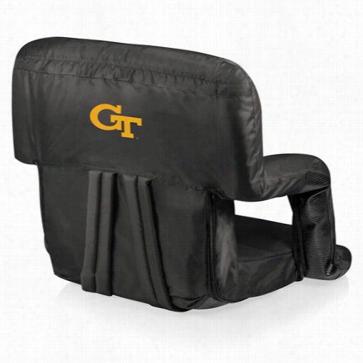 Picnic Time 618-00-179-194-0 V Entura Georgia Tech Yellow Jackets Digital Print Seat In Black