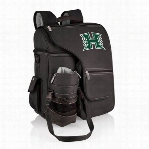 Picnic Time 641-00-175-202-0 Turismo University Of Hawaii Warriors Embroidered Backpack In Blackk