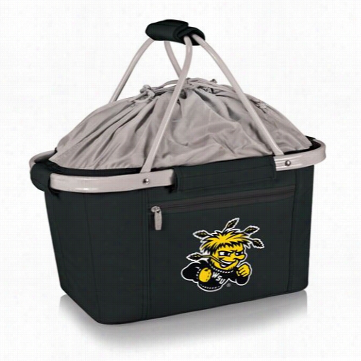 Picnic Time 645-90-175-014-1 Metro Wichita Staye University Shockers Digital Print Basket In Navvy