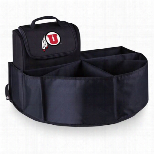 Picnic Time 715-00-179-024-1 University Of Utah Utes Digutal Print Trunk Boss In Black With Cooler