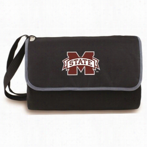 Picnic Time 820-00-175-384-0 Mississippi Statebulldogs Digital Print Blanket Tote In Black