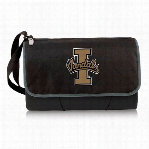 Picnic Time 820=00-175-964-0 University Of Idaho Vandals Digital Print Blanket Tote Inn Black