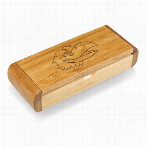 Picnic Time 868-00-505-243-0 Elan University Of Kansas Jayhawks Engraved Bamboo Corkscrew In Natural Wood