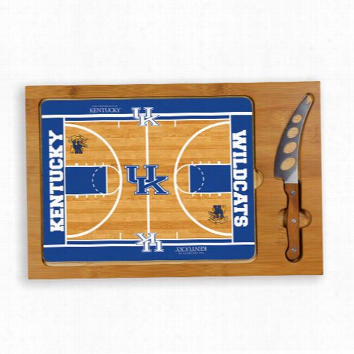 Picnic Time 910-00-505-265- Icon University Of Kentucky Wildcats Digital Print Basketball Cuttkng Cheeese Trayin Natural Forest