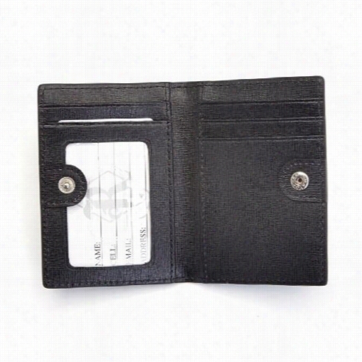 Royce Leather Rfid-421-blk-2 Rfid Bl Ocking Id Card Cass Wallet In Italian Saffiano Leather