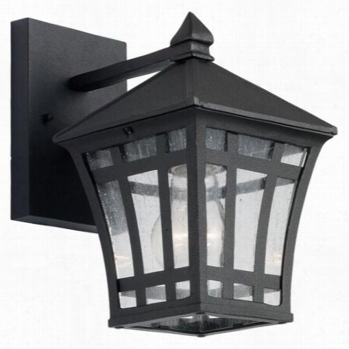 Sa Gull Lightnig 88131-12 Herrington 10"" 1 Light Outdoor Wall Lantern In Black