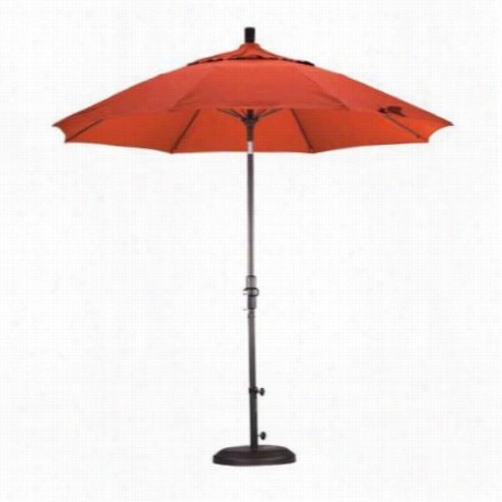 California Umbrella Gscuf08117 9' Fiberglasss Collar Tilt Market Umbrella In Bronze