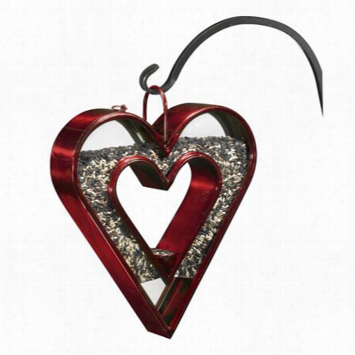 Good Directions 113r Heart Fly-thru Bird Feed Er Inruby Red