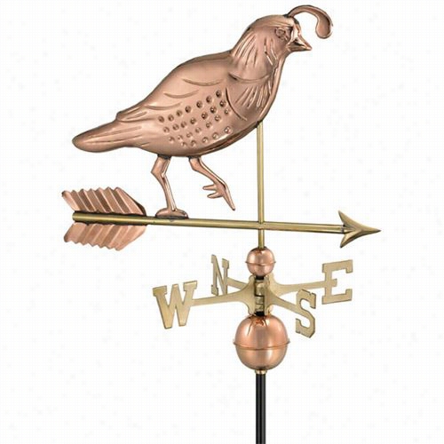 Good Directions 631p Quail Weathervane In Polished Copper