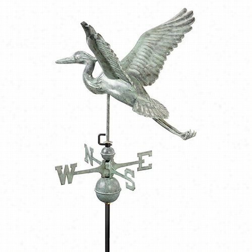 Good Directons 9606v1 Blue Heron Weathervane In Blue Verde