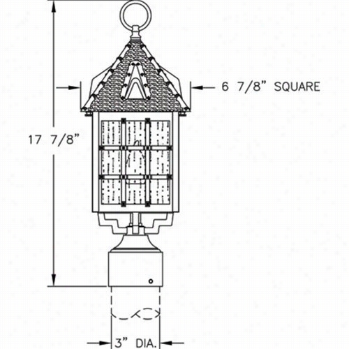 Hanover Lantern B8033 Small Abington 60w1  Light Outdoor Post Lamp