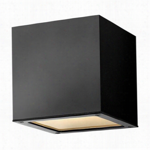 Hinkley Lighting 1767sk-led Kube 2 Light Mmini Outdoor Wall Sconce In S Atin Black