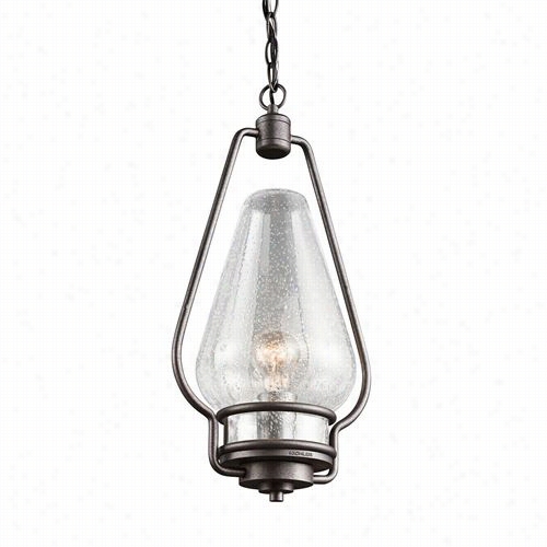 Kicchler Lighting 49094avi Hanford 19-1/4""  1 Light Outdoor Pendant In Anvil Iron