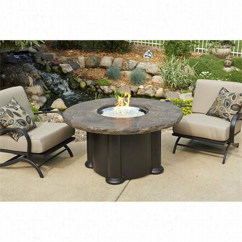 Outdokr Greatroom Col-48-mnb-k 48"" Colonial Fire Pit With Marbelized Noche Top