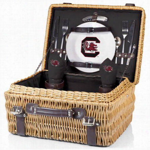 Picnic Time 208-40-179-524-0 Champion Seminary Of Learning  Of South Carolina Gamecocks Digital Print Basket In Blcak