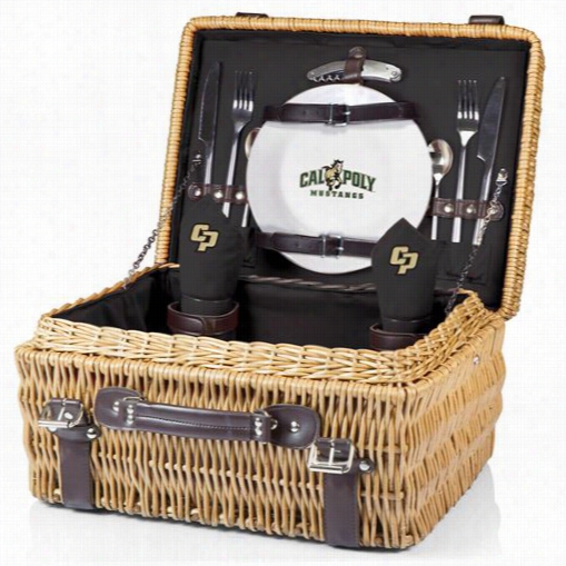 Picnic Time 208 -40-179-904-0 Champion Cal Poly Mustangs Digital P Rint Basket In Black