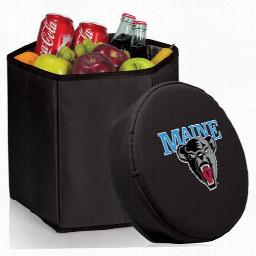 Picnic Time 596-00-179-804-0 University Of Maine Bl Ack Bears Digital Print Bongo Cooler And Seat In Black